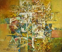 Chitra Pritam, Greatest of them All, 20 x 24 Inch, Oil on Canvas, Abstract Painting, AC-CP-296